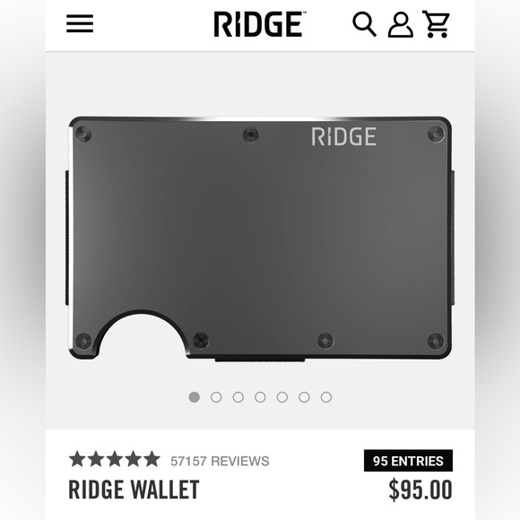 Ridge | Accessories | Ridge Rfidblocking Minimalist Wallet With Cash ...
